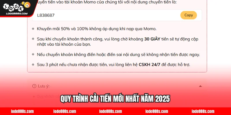 Quy trình chuyển LODE88 cải tiến mới nhất năm 2025